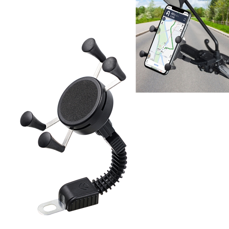 

CS-1073B1 Motorcycle Mobile Phone Holder Bracket, Mirror Holder Version (Black)