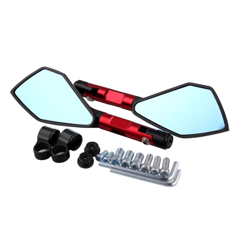 

Modified Motorcycle Aluminium Alloy Rhombus Reflective Light Side Rearview Mirror (Red)