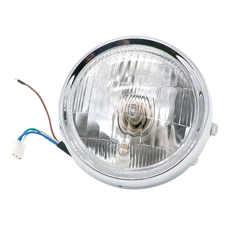 

Motorcycle Silver Shell Retro Lamp LED Headlight Modification Accessories for CG125 / GN125(White)