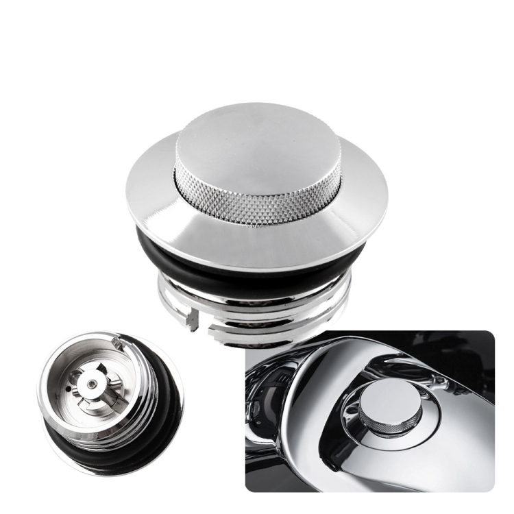 

Motorcycle Flush Pop-up Gas Cap with O-ring for Harley Davidson (Silver)