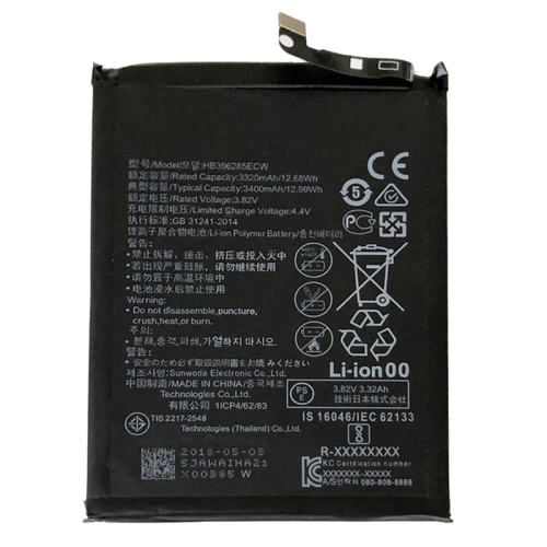 

3320mAh Li-Polymer Battery HB396285ECW for Huawei P20 / Honor 10 / COL-AL00 / AL10 / TL00 / TL10