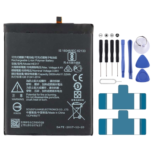 

HE317 Li-ion Polymer Battery for Nokia 6 TA-1000 TA-1003 TA-1021 TA-1025 TA-1033 TA-1039