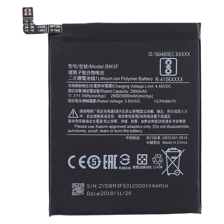 

2900mAh Li-Polymer Battery BM3F for Xiaomi Mi 8