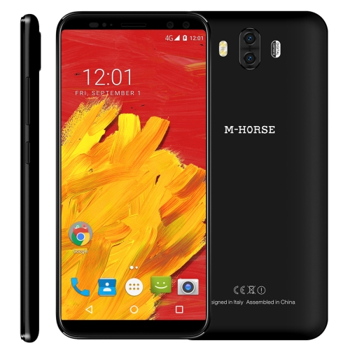 

M-HORSE Pure 3, 4GB+64GB, Dual Back Cameras + Dual Front Cameras, Fingerprint Identification, 5.7 inch Android 7.1 MTK6763 (Helio P23) Octa Core up to 2.0GHz, Network: 4G, Dual SIM(Black)
