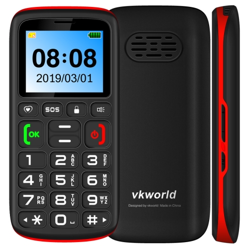 

VKworld Z3 Feature Phone, 1.77 inch Screen, 1000mAh Battery, SpreadTrum SC6531, SOS, Key Lock, Dual SIM, FM, Torch, Bluetooth, English Keyboard(Red)