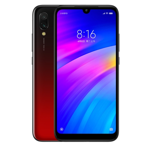 

Xiaomi Redmi 7, 2GB+16GB, Not Support Google Play, Face ID & Fingerprint Identification, 4000mAh Battery, 6.26 inch Dot Notch Screen MIUI 10.0 Qualcomm Snapdragon 632 Octa-core up to 1.8GHz, Network: 4G(Red)