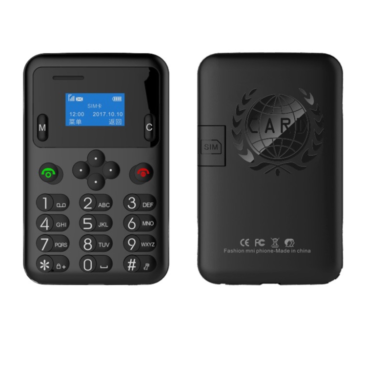 

AEKU A6 Kids Card Mobile Phone, 0.96 inch Blue Screen, Spreadtrum6600, GSM (Black)
