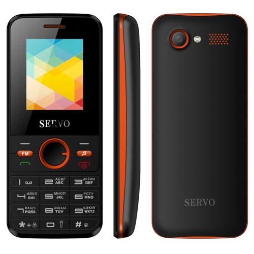 

SERVO V8240 Mobile Phone, 1.77 inch, 1500mAh Battery, 21 Keys, Support Bluetooth, FM, MP3, GSM, Dual SIM, Russian Keyboard (Black +Orange)