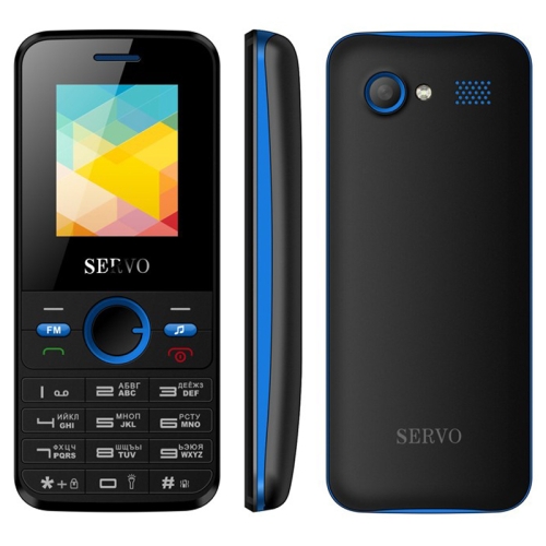 

SERVO V8240 Mobile Phone, 1.77 inch, 1500mAh Battery, 21 Keys, Support Bluetooth, FM, MP3, GSM, Dual SIM, Russian Keyboard (Black + Blue)