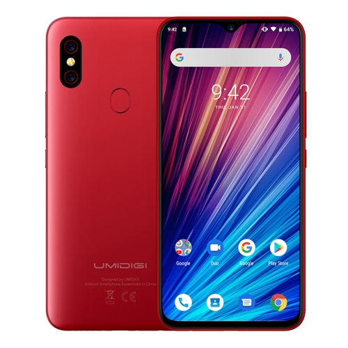 

[HK Stock] UMIDIGI F1 Play, 6GB+64GB, 48MP Dual Back Cameras, 5150mAh Battery, Face ID & Fingerprint Identification, 6.3 inch Full Screen Android 9.0 MTK Helio P60 Octa Core up to 2.0GHz, Network: 4G, OTG, NFC, Dual SIM(Red)