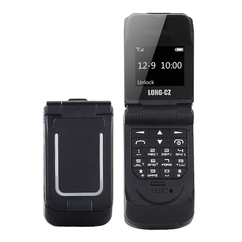 

LONG-CZ J9 Mini Flip Style Mobile Phone, 0.66 inch, 18 Keys, Support Bluetooth, FM, SOS, Anti-lost, Magic Sound, Auto Answering, GSM, Single SIM(Black)