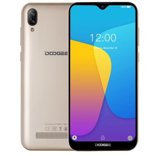 

[HK Stock] DOOGEE Y8C, 1GB+16GB, Dual Back Cameras, Face ID, 6.1 inch Water-drop Screen Android 8.1 Oreo MTK6580 Quad Core up to 1.3GHz, Network: 3G, OTA, Dual SIM(Gold)