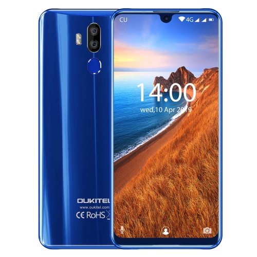 

[HK Stock] OUKITEL K9, 4GB+64GB, Dual Rear Cameras, Face ID & Fingerprint Identification, 7.12 inch Waterdrop Screen, Android 9.0 MT6765 (Helio P35) Octa Core up to 2.3GHz, Network: 4G, Dual SIM, OTG (Blue)