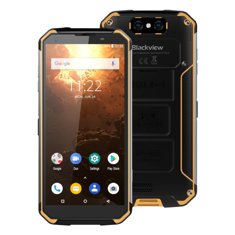 

[HK Stock] Blackview BV9500 Plus Rugged Phone, 4GB+64GB, IP68/IP69K Waterproof Dustproof Shockproof, Dual Back Cameras, 10000mAh Battery, Face ID & Fingerprint Identification, 5.7 inch Android 9.0 MTK Helio P70 Octa Core up to 2.1GHz, NFC, Wireless Charge