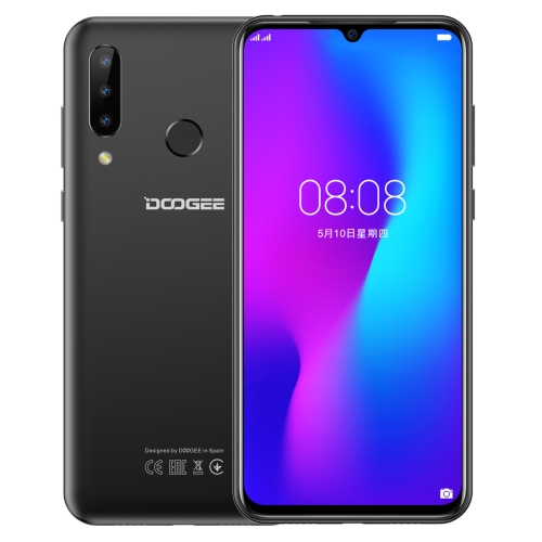 

[HK Warehouse] DOOGEE N20, 4GB+64GB, Triple Back Cameras, Fingerprint Identification, 4350mAh Battery, 6.3 inch Waterdrop Notch Screen Android 9.0 Pie MTK6763V Octa Core up to 2.0GHz, Network: 4G, Dual SIM(Black)