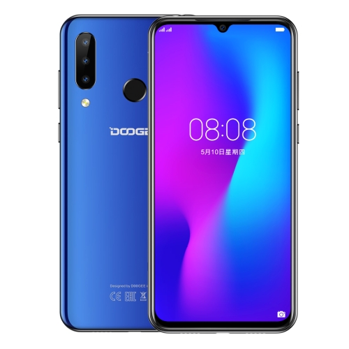 

[HK Warehouse] DOOGEE N20, 4GB+64GB, Triple Back Cameras, Fingerprint Identification, 4350mAh Battery, 6.3 inch Waterdrop Notch Screen Android 9.0 Pie MTK6763V Octa Core up to 2.0GHz, Network: 4G, Dual SIM(Sapphire Blue)