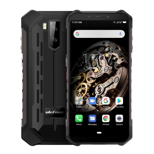[HK Warehouse] Ulefone Armor X5 Rugged Phone, 3GB+32GB, IP68/IP69K Waterproof Dustproof Shockproof, Dual Back Cameras, Face Identification, 5000mAh Battery, 5.5 inch Android 9.0 MTK6763 Octa Core 64-bit up to 2.0GHz, OTG, NFC, Network: 4G(Black)