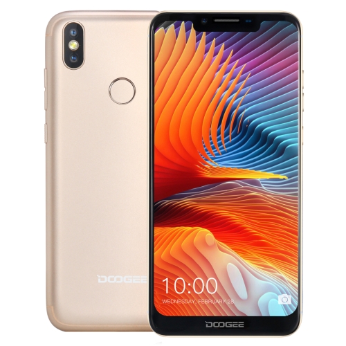 

[HK Warehouse] DOOGEE BL5500 Lite, 2GB+16GB, Dual Back Cameras, DTouch Fingerprint, 5500mAh Battery, 6.19 inch U-notch Android 8.1 MTK6739WA Quad Core up to 1.3GHz, Network: 4G, OTA, Dual SIM(Gold)