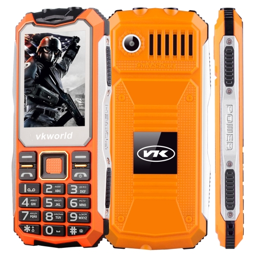 

VKworld Stone V3S Quadruple Phone, Anti-Low Temperature Daily Waterproof Shockproof Dustproof, 2.4 inch, 21 Keys, Dual LED Light, FM , BT, Dual SIM, Network: 2G, Russian Keyboard(Orange)