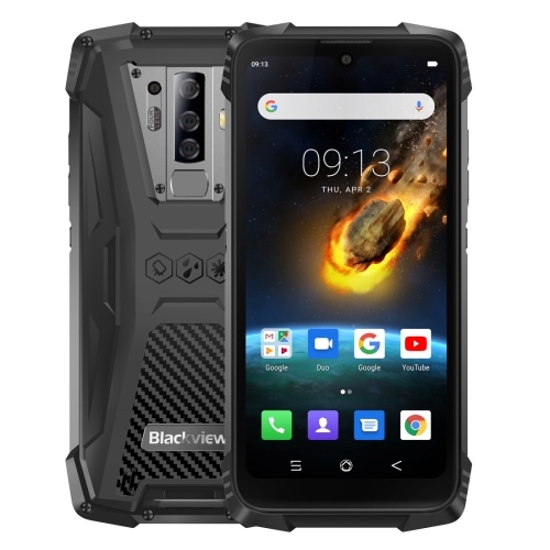 

[HK Warehouse] Blackview BV6900 Rugged Phone, 4GB+64GB, IP68/IP69K/MIL-STD-810G Waterproof Dustproof Shockproof, Quad Back Cameras, 5580mAh Battery, Fingerprint Identification, 5.84 inch Android 9.0 MTK6757 Helio P25 Octa Core up to 2.6GHz, OTG, NFC, Netw