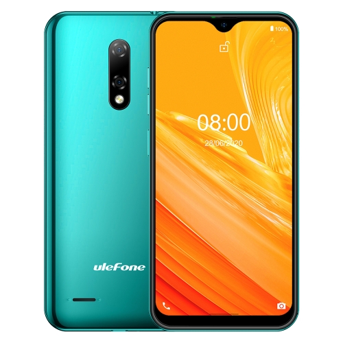 [HK Stock] Ulefone Note 8, 2GB+16GB, Dual Rear Cameras, Face ID Identification, 5.5 inch Android 10.0 GO MKT6580 Quad-core up to 1.3GHz, Network: 3G, Dual SIM (Green)