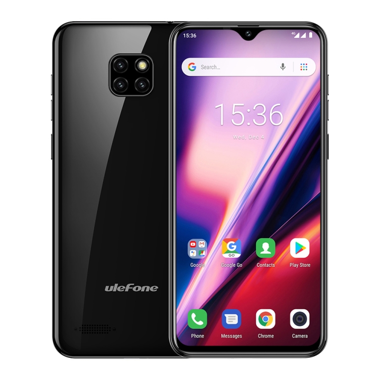 

Ulefone Note 7T, 2GB+16GB, Triple Back Cameras, Face ID Identification, 6.1 inch Android 10.0 MTK6761VWE Quad-core up to 1.8GHz, Network: 4G, Dual SIM (Black)