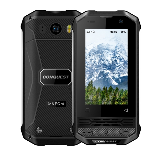 

CONQUEST F2 Walkie Talkie Rugged Phone, 3GB+32GB, IP68 Waterproof Dustproof Shockproof, Face ID & Fingerprint Identification, 3.0 inch Android 8.1 MTK6739V/CW Quad Core up to 1.5GHz, Network: 4G, NFC, OTG, IR(Black)