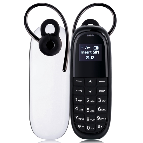 

AIEK KK1 Mini Mobile Phone, English Keyboard, Hands Free Bluetooth Dialer Headphone, MTK6261DA, Anti-Lost, Single SIM, Network: 2G (White + Black)