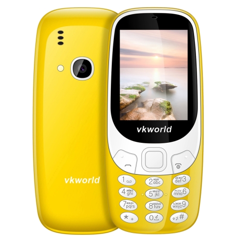 

VKworld Z3310 Feature Phone, 2.4 inch 3D Screen, 1450mAh Battery, Class K Amplifier, Dual SIM, FM, Torch, Bluetooth, Russian Keyboard(Yellow)