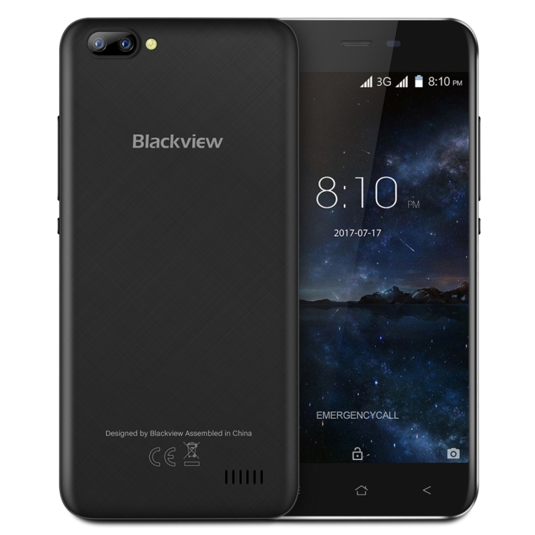 

[HK Stock] Blackview A7, 1GB+8GB, Dual Back Cameras, 5.0 inch Android 7.0 MTK6580A Quad Core up to 1.3GHz, Network: 3G, Dual SIM, GPS(Black)