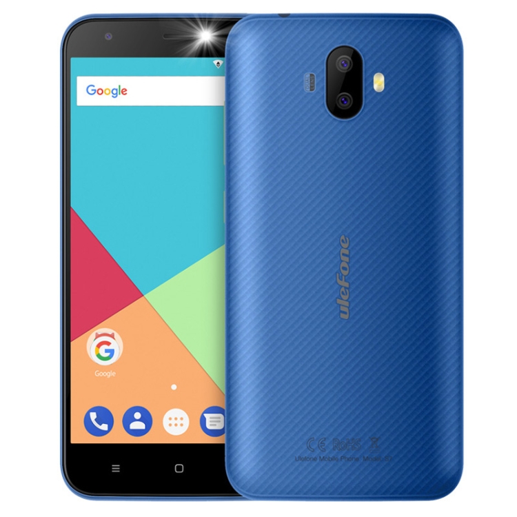 

[HK Stock] Ulefone S7, 1GB+8GB, Dual Back Cameras, 5.0 inch Android 7.0 MTK6580A Quad Core 32-bit up to 1.3GHz, Network: 3G, Dual SIM(Blue)