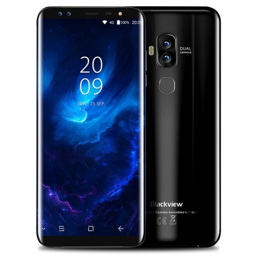 

[HK Stock] Blackview S8, 4GB+64GB, Dual Back Cameras + Dual Front Cameras, Fingerprint Identification, 5.7 inch Android 7.0 MTK6750T Octa Core up to 1.5GHz, Network: 4G, Dual SIM, OTG(Black)