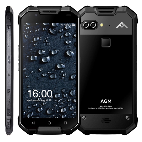 

AGM X2 Triple Proofing Phone, 6GB+128GB, Fingerprint Identification, Dual 12.0MP Back Cameras, 6000mAh Battery, IP68 Waterproof Dustproof Shockproof, 5.5 inch Android 7.1 Snapdragon 653 Octa Core, Network: 4G, OTG, NFC(Black)