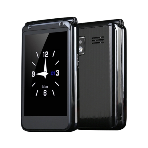 

M9 Dual-screen Flip Elder Phone, 2.8 inch + 1.77 inch, 32MB+32MB, Support FM, SOS, GSM, Family Number, Big Keys, Dual SIM (Black)