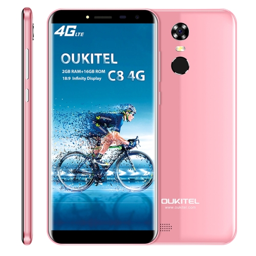 

[HK Stock] OUKITEL C8, 2GB+16GB, Network: 4G, Fingerprint Identification, 5.5 inch Android 7.0 MTK6737 Quad Core up to 1.3GHz, Dual SIM(Pink)