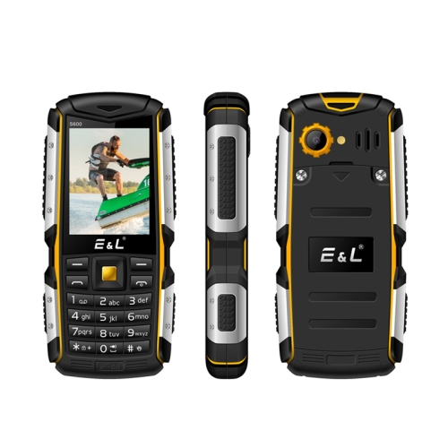 

E&L S600 Triple Proofing Phone, IP68 Waterproof Dustproof Shockproof, 2.4 inch, SC6531D 234MHz, Bluetooth, FM, Dual SIM, MIL-STD-810G Certified(Yellow)