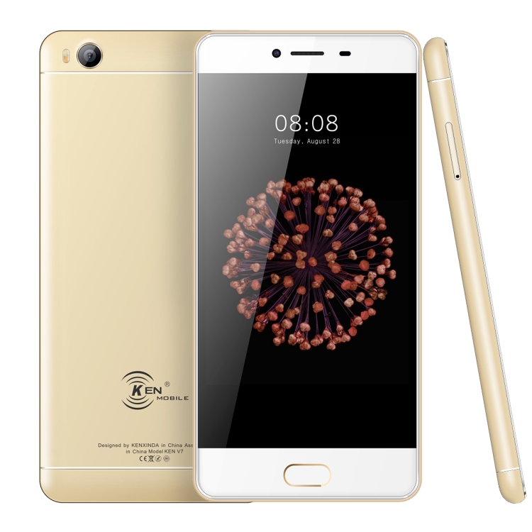 

[HK Stock] KEN XIN DA V7, 2GB+16GB, Fingerprint Identification, 5.0 inch Android 6.0 MTK6735 Quad Core up to 1.5GHz, Network: 4G, Dual SIM(Gold)