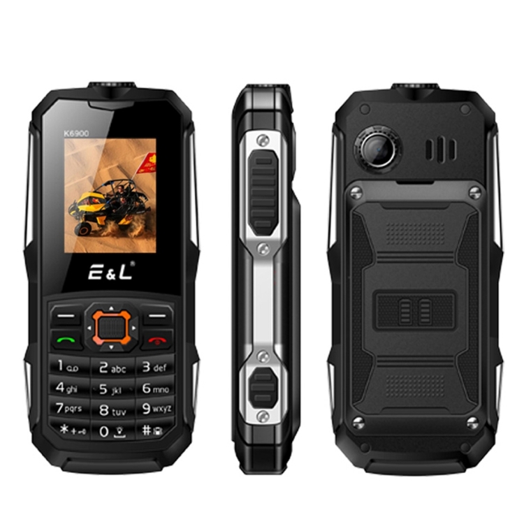 

E&L K6900 Triple Proofing Phone, IP68 Waterproof Dustproof Shockproof, 1.8 inch, Bluetooth, FM, Flashlight, Dual SIM(Black)