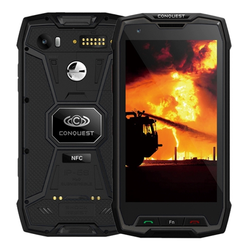 

Conquest S9, 6GB+128GB, Not Support Google Play, Walkie Talkie Function, 6000mAh Battery, IP68 Waterproof Dustproof Shockproof Explosionproof, Fingerprint Identification, 5.5 inch Android 7.1 MTK6757 Octa Core up to 2.35GHz, Network: 4G, NFC, External RFI