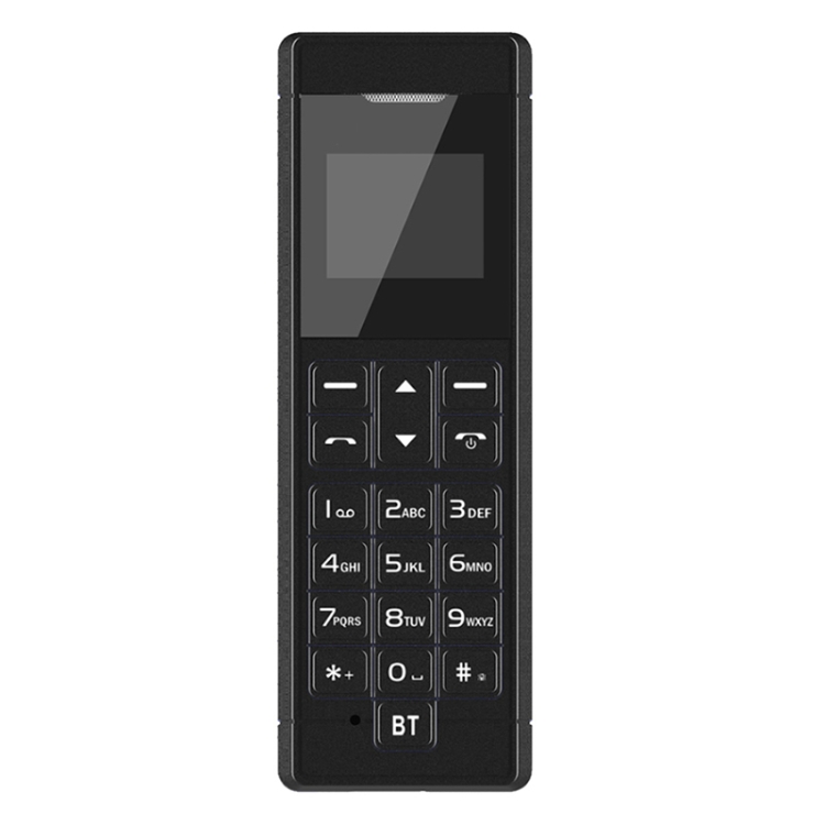 

Forita A1 Card Mobile Phone, 0.66 inch, MTK6261D, 18 Keys, Support Bluetooth, FM, MP3, GSM (Black)