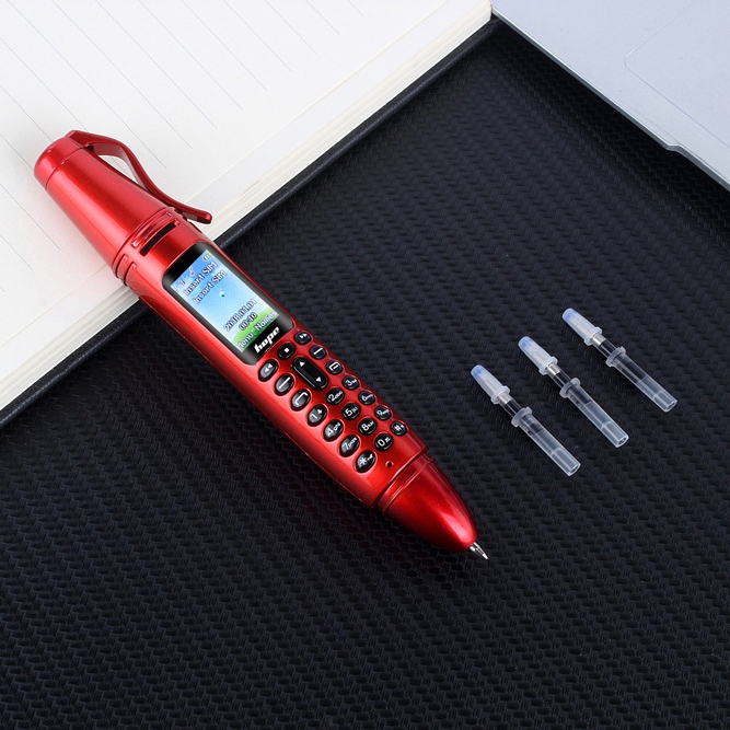 

AK007 Mobile Phone, Multifunctional Remote Noise Reduction Back-clip Recording Pen with 0.96 inch Color Screen, Dual SIM Dual Standby, Support Bluetooth, GSM, LED Light, Handwriting (Red)