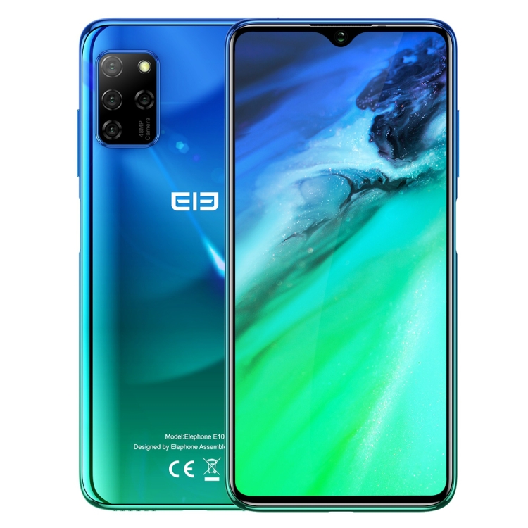 

[HK Stock] ELEPHONE E10 / E2020, 48MP Camera, 4GB+64GB, Quad Back Cameras, Fingerprint Identification, 6.5 inch Drop Screen Android 10.0 MTK6762D Helio P22 Octa Core up to 1.8GHz, Network: 4G, OTG, NFC(Blue)