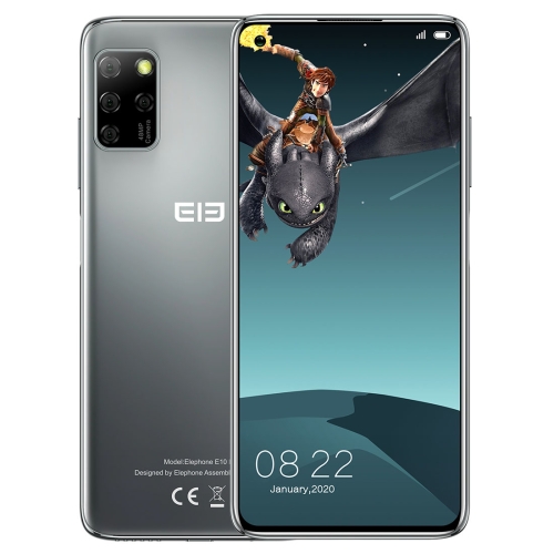 

[HK Warehouse] ELEPHONE E10 Pro / E2021, 48MP Camera, 4GB+128GB, Quad Back Cameras, Fingerprint Identification, 6.55 inch Punch-hole Screen Android 10.0 MTK6762D Octa Core up to 1.8GHz, Network: 4G, OTG, NFC (Grey)