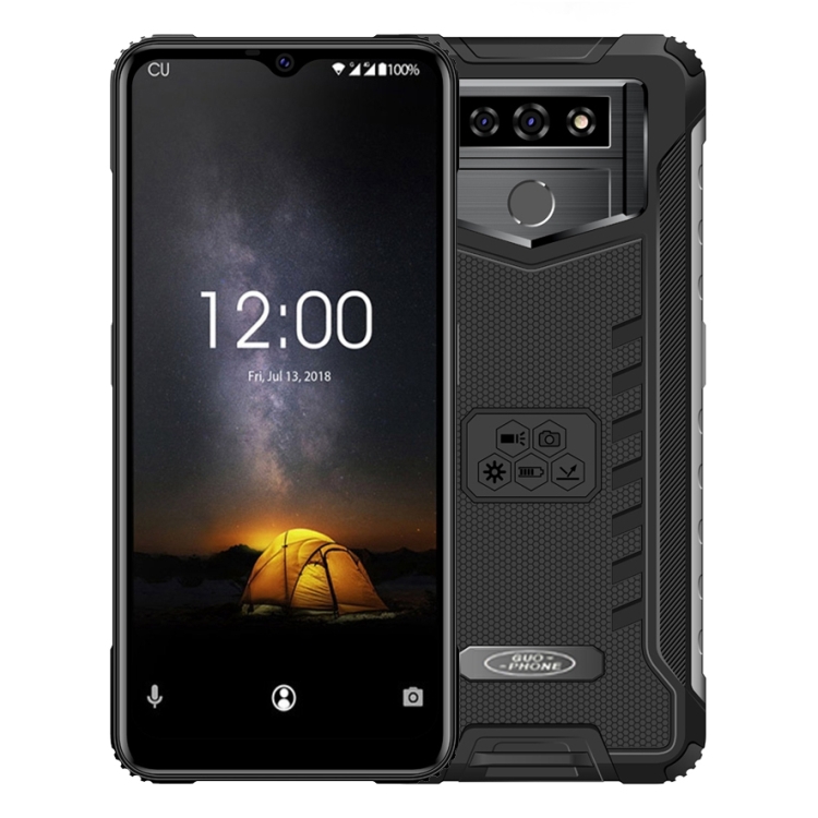 

GUOPHONE U011 Rugged Phone, 2GB+16GB, IP68/IP69K Waterproof Dustproof Shockproof, Fingerprint Identification, 6.53 inch Android 6.0 MTK6580P Quad Core, Network: 3G (Black)
