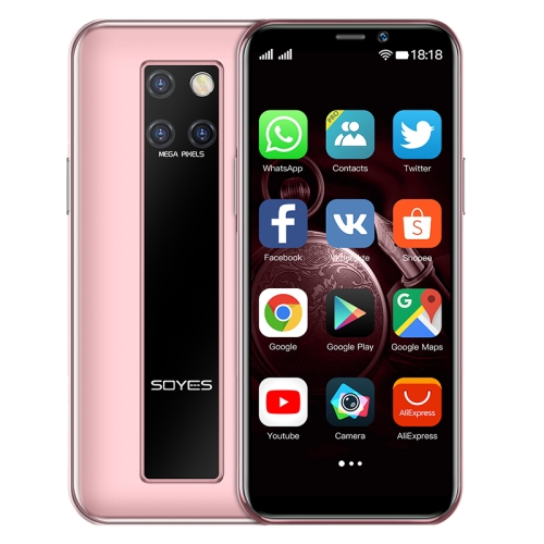

SOYES S10H, 3GB+64GB, Face Identification, 3.46 inch Android 9.0 MTK6739CW Quad Core up to 1.28GHz, Dual SIM, Bluetooth, WiFi, GPS, Network: 4G(Pink)
