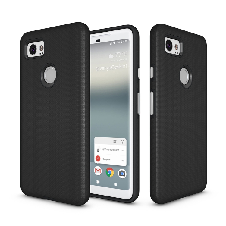 

For Google Pixel 2 XL Anti-slip Armor Texture TPU + PC Protective Case Back Cover Shell(Black)