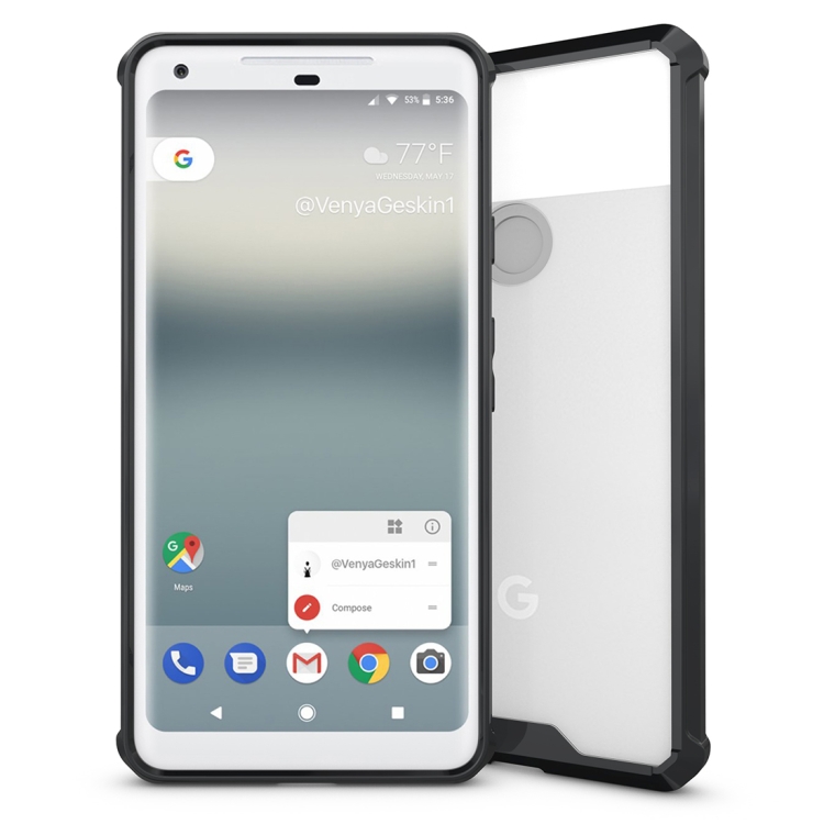 

For Google Pixel 2 XL Acrylic + TPU Shockproof Transparent Armor Protective Back Cover Case(Black)