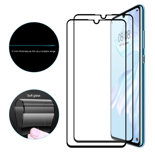 

2 PCS ENKAY Hat-Prince 0.1mm Full Screen Cover Flexible Glass Tempered Protective Film for Huawei P30