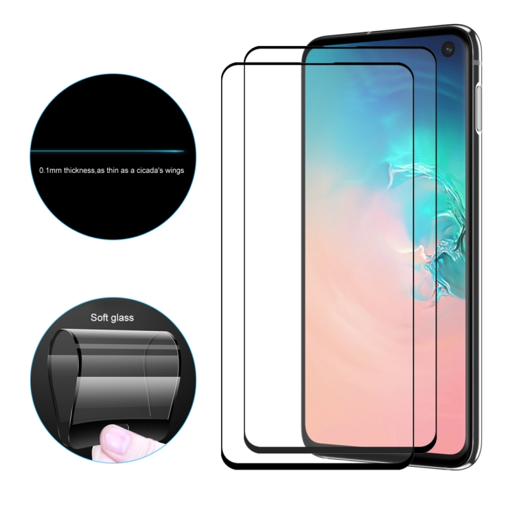 

2 PCS ENKAY Hat-Prince 0.1mm Full Screen Cover Flexible Glass Tempered Protective Film for Galaxy S10e