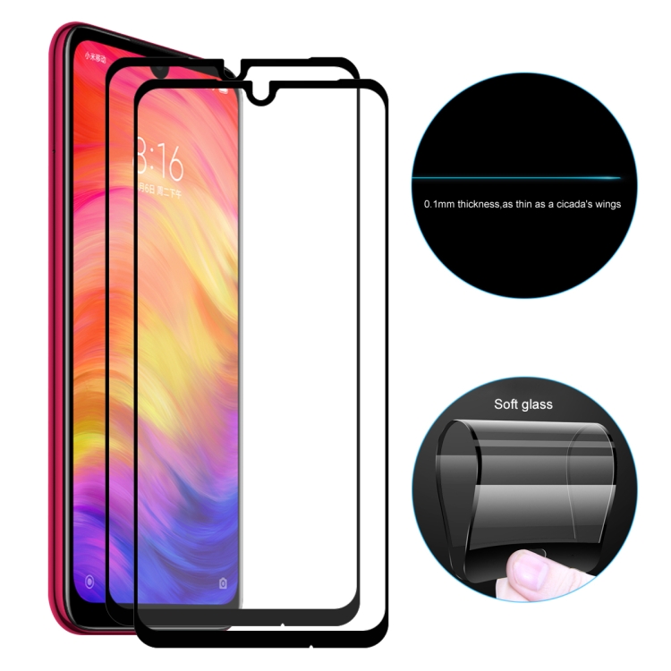 

2 PCS ENKAY Hat-Prince 0.1mm Full Screen Cover Flexible Glass Tempered Protective Film for Xiaomi Redmi Note 7